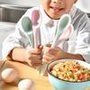 Long Handle Food-Grade Silicone Salad and Mixing Spoon for Kids