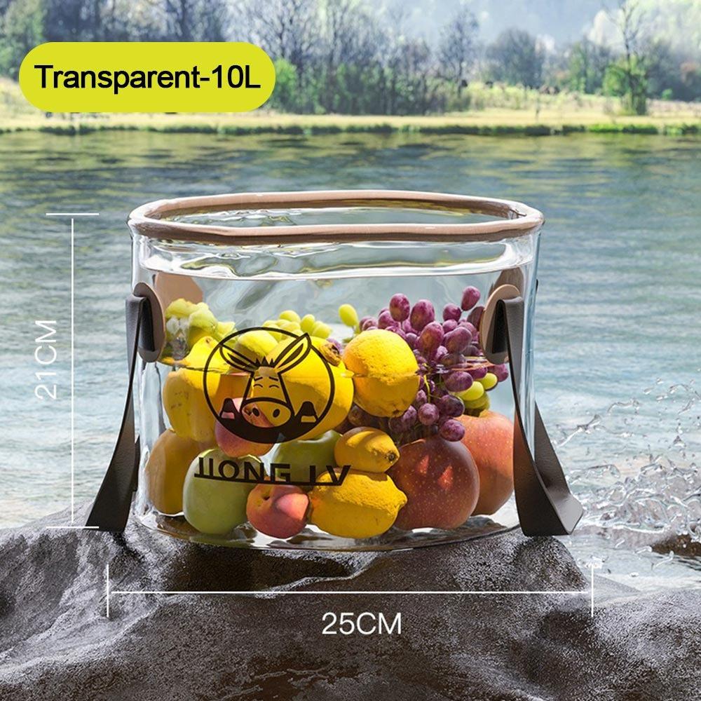 

PVC Outdoor Bucket Round Shape Water Storage Bucket Outdoor Travel Camping Hiking Fishing 10L
