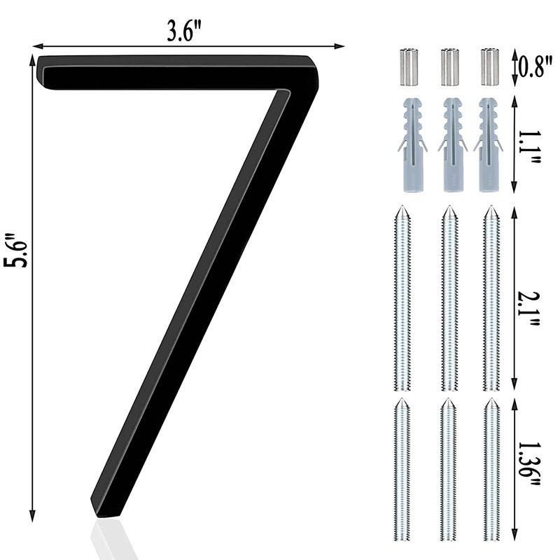 Xiaomi 142mm Floating Exterior House Numbers Modern Number Signs on the Door Extra Large Black Apartment Address and Mailbox Plate