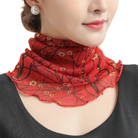 Fashion Veil Multi-Functional Small Scarf Neck Guard Mask Headband Lightweight Design for Riding Outdoor Travel Daily Commute Sun Protection