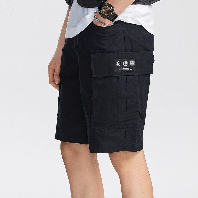 Li Ning Skateboard Series Cargo Multi-Pocket Loose Sports Shorts Men Shorts Black AKSR121-1