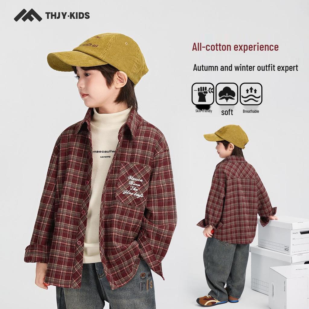 Märchen Jungen Winter Flanellhemd 2025 - Dicke, warme Oberbekleidung für große Kinder