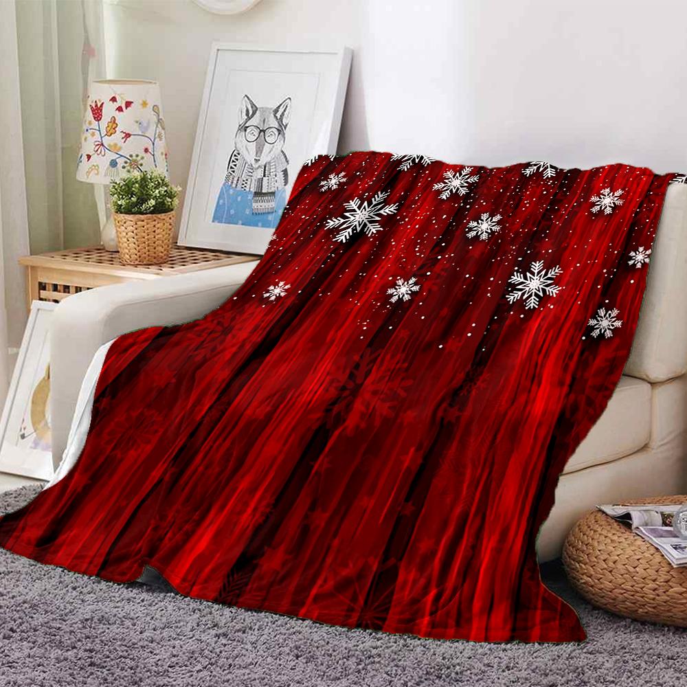 1Pc Winter Snowflakes Blanket Soft Throw Blanket For Home Bedroom Bed Sofa Travel Office Solid Christmas Blanket
