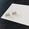 Bow Shaped Earrings with Diamond Inlay and Silver Plating, Personalized and Fashionable Earrings, 1:1 Quality