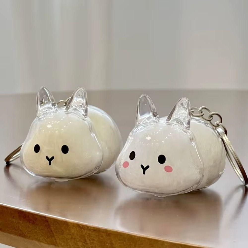 Keyrings Memorial Rabbit Hair Collector Transparent Rabbit Hair Storage Box  Backpack