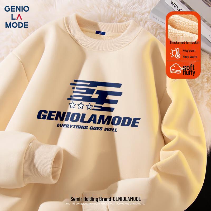 GENIOLAMODE Men's Winter Heavyweight Fleece Crewneck Sweatshirt