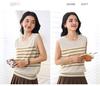 Women's Summer Striped Cotton Knit Sleeveless Sweater Vest - Age-Reducing Fashion Top