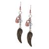 Women Steampunk Vintage Key Lock Angel Wing Dangle Earrings