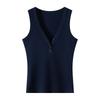 Ribbed Button V-Neck Camisole,New Arrival Women Slim Fit Cotton Basic Sleeveless Layering Tank Top