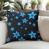 Neon Blue Star Square Jacquard Pillow Cover for Sofa Office Waist Cushion Cover Home Decorative Pillowcase