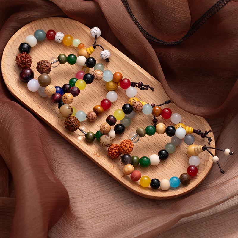 Eighteen-Seed Rosary Plate To Play With Colorful Bracelets, Bodhi Seeds, Buddha Beads, Bracelets, Retro Lucky Jewelry, Duobao Safety Bracelet.