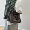 Johnature Genuine Leather Retro Women's Bag Commuting Soft Cowhide Solid Color Handbag Versatile Shoulder Bag