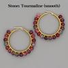 Crystal Earring For Women Boho Jewelry Trendy Natural Stone Pearl Jewellery Bohemian Ear Ring Gold Circle Hoop Earrings