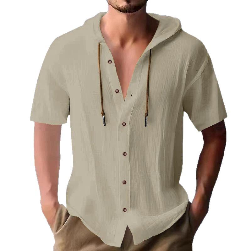 Men's Trendy Hooded Short-Sleeve Casual Sweatshirt