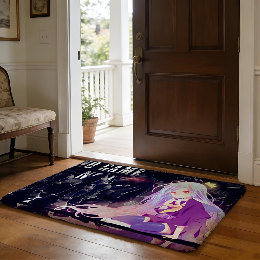 No Game No Life Anime Floor Mat Soft Flannel Absorbent Mat Non-Slip Rug Home Bedroom Bathroom