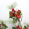 Christmas Berries Pine Artificial Berry Pine Branch Needles Faux Christmas Plant Xmas Tree Wreath DIY New Year Christmas Decor