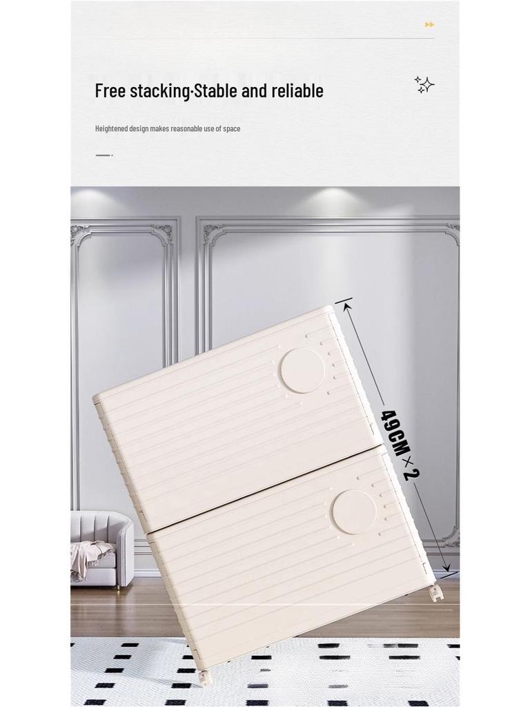 Große faltbare Aufbewahrungsbox mit Rädern - Verdickter Kunststoff für Spielzeug & Kleidung, Kostenloser Versand