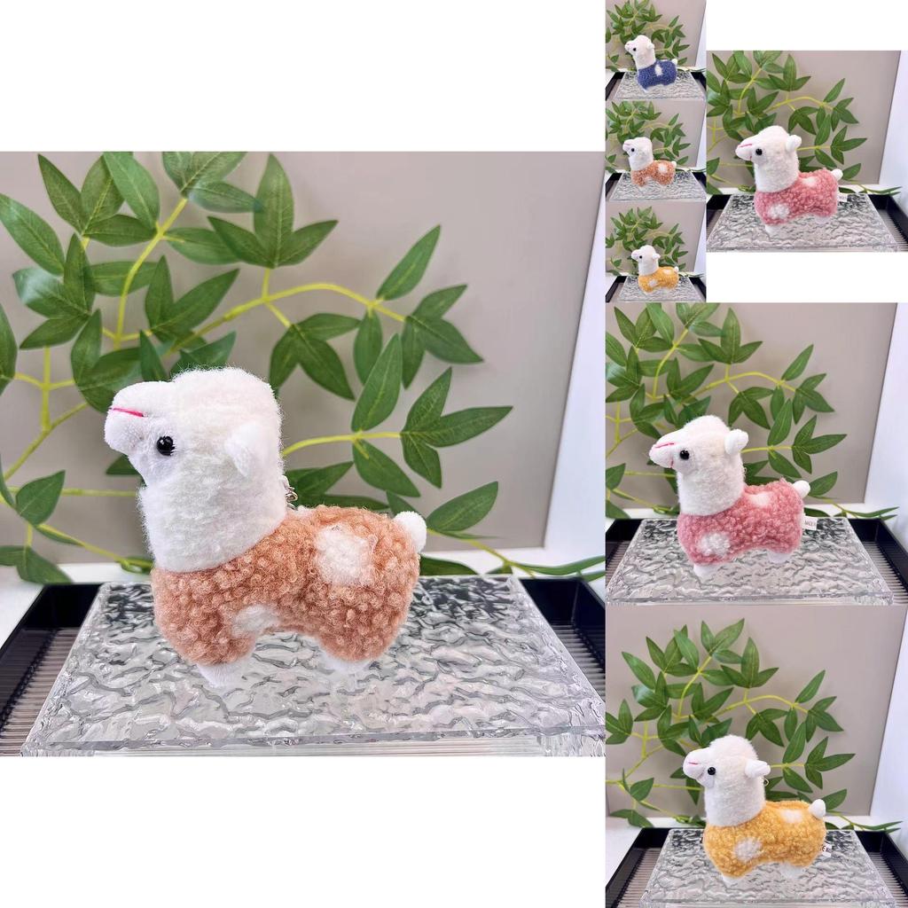 Adorable Cartoon Alpaca Plush Toy Soft Stuffed Animal Keychain Cute Gift Decor