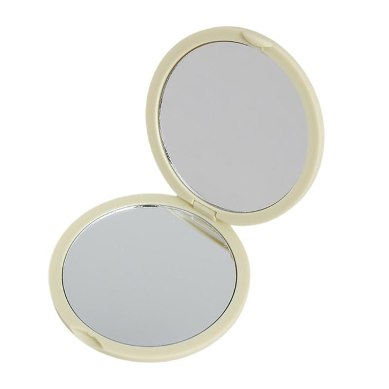 Дорожное портативное зеркало для макияжа, двустороннее, стеклянное, отражающее, складное, ручное, круглое, для точного нанесения косметики жёлтый