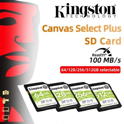 Kingston Tarjeta de memoria SD de 128 GB La tarjeta de memoria de la cámara U1 V10 U3 V30 de 64 GB/256 GB/512 GB admite disparos continuos de alta velocidad con una velocidad de lectura de 100 MB/s