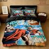 Son Goku Muster Bettwäsche Steppdecke Set Bettbezug Kissenbezug Zuhause Geburtstagsgeschenk(1 Bettbezug + 2 Kissenbezüge, ohne Füllung)