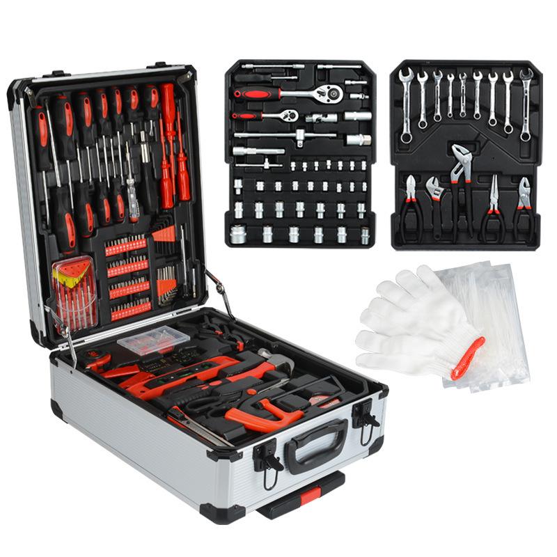 187-Piece Aluminum Tool Box with Ratchet & Wrenches