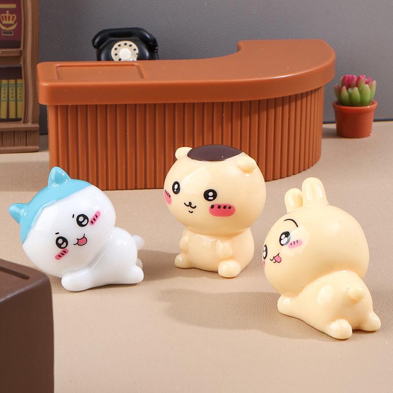 Cartoon Cute Mini Chiikawa Figurines  Miniature Desktop Car Ornament Crafts Diy Decoration Accessories Children Gifts