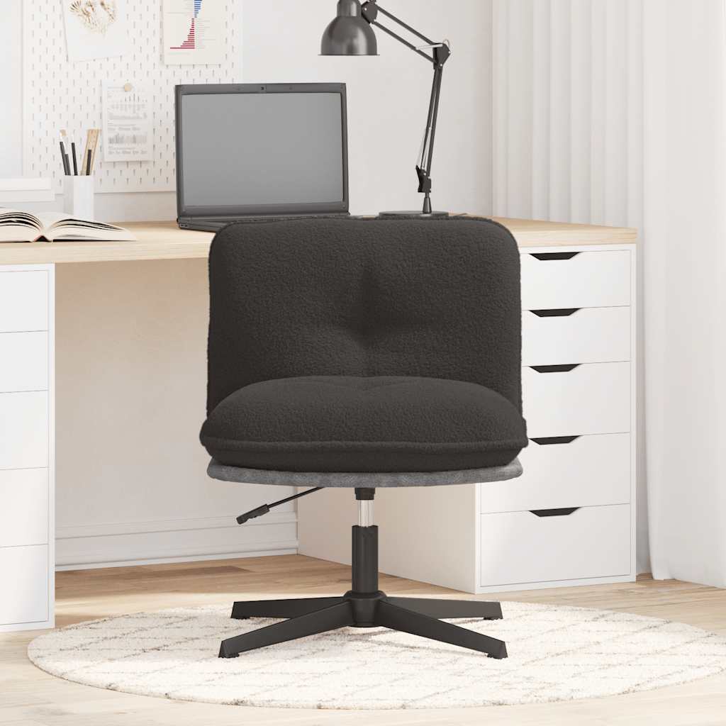 Office Swivel Chair Dark Gray Curly Wool Like Fabric