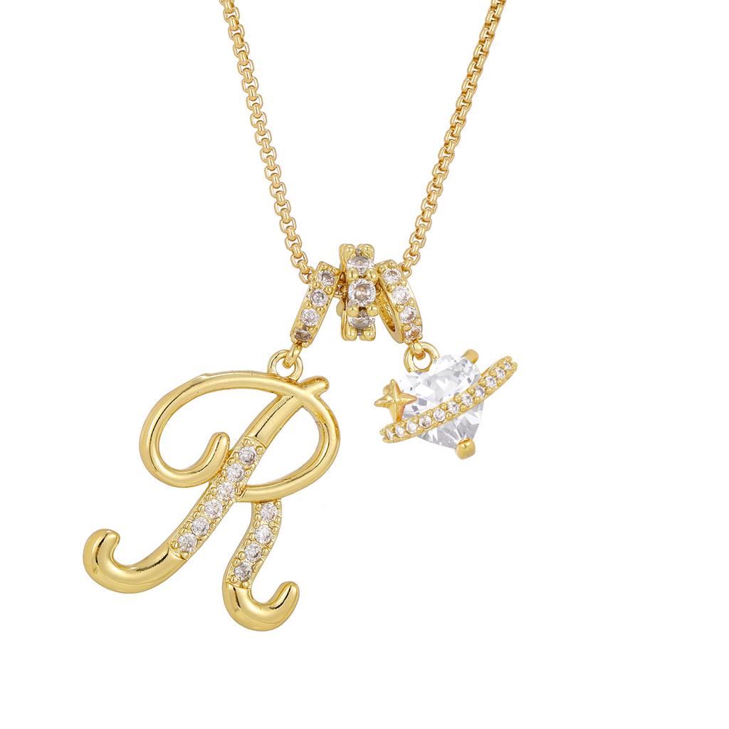Cross-border necklace dopamine 26 English letter necklace girl light luxury niche high-end Amazon pendant jewelry