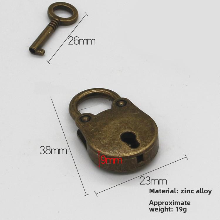 Mini-hjärtformat metallhänglås med nyckel - dekorativt legeringslås