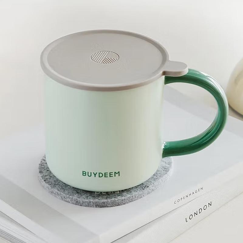 Buydeem Ceramic Mug with Silicone Lid