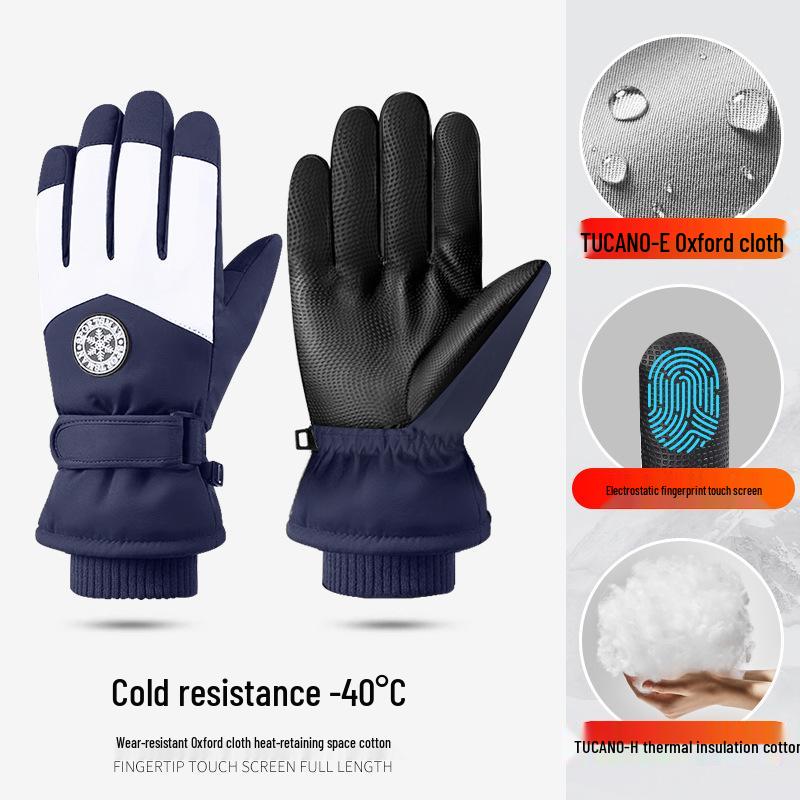 Unisex Ski Gloves: Winter Cycling, Non-Slip, Fleece-Lined, Warm, Touchscreen-Friendly, Windproof, Cold-Resistant