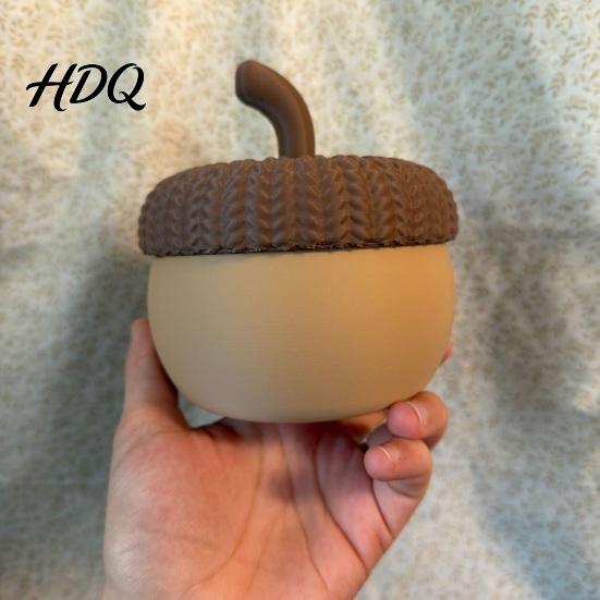 Log Style Storage Box Acorn Box with Matte Frosted Surface Dustproof Moisture-Proof Jewelry Organizer Desktop Small Item Holder for Home Decor Cute