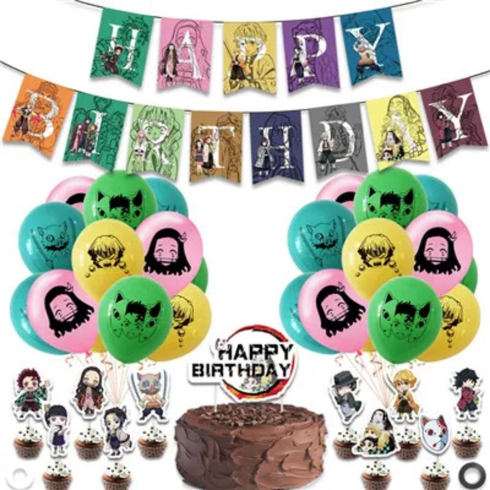 Anime Dämon Geburtstagsparty Dekoration Einweg-Geschirr Teller Tischdecke Becher Serviette Babyparty Kinder Partygeschenke Zubehör