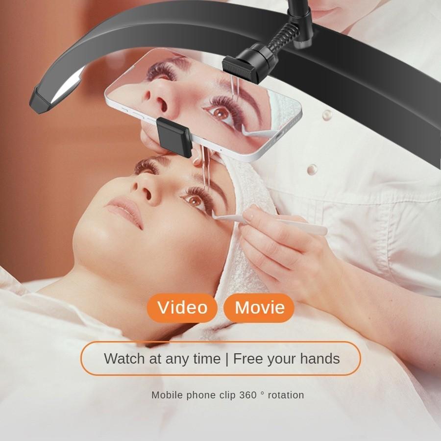 16 Inch Adjustable Eye Protection Table Lamp Half Moon Beauty Lamp Desktop Bedside Tattoo Beauty Fill Light LED White/Black Height