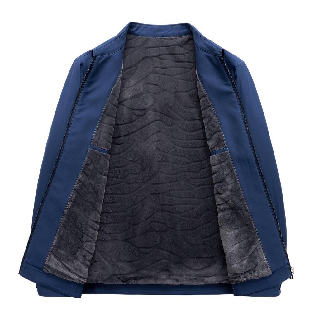 Pierre Cardin Men's Executive Plus Velvet Lapel Jacket - 2025 Autumn/Winter Mid-Aged Dad Suit Collar Outerwear