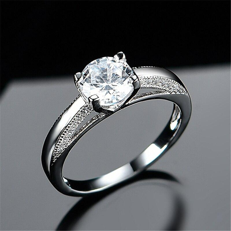 925 Sterling Silver Rings For Women Round Cz Delicate Elegant Popular Wedding Anniversary Ring Luxury Engagement Jewelry