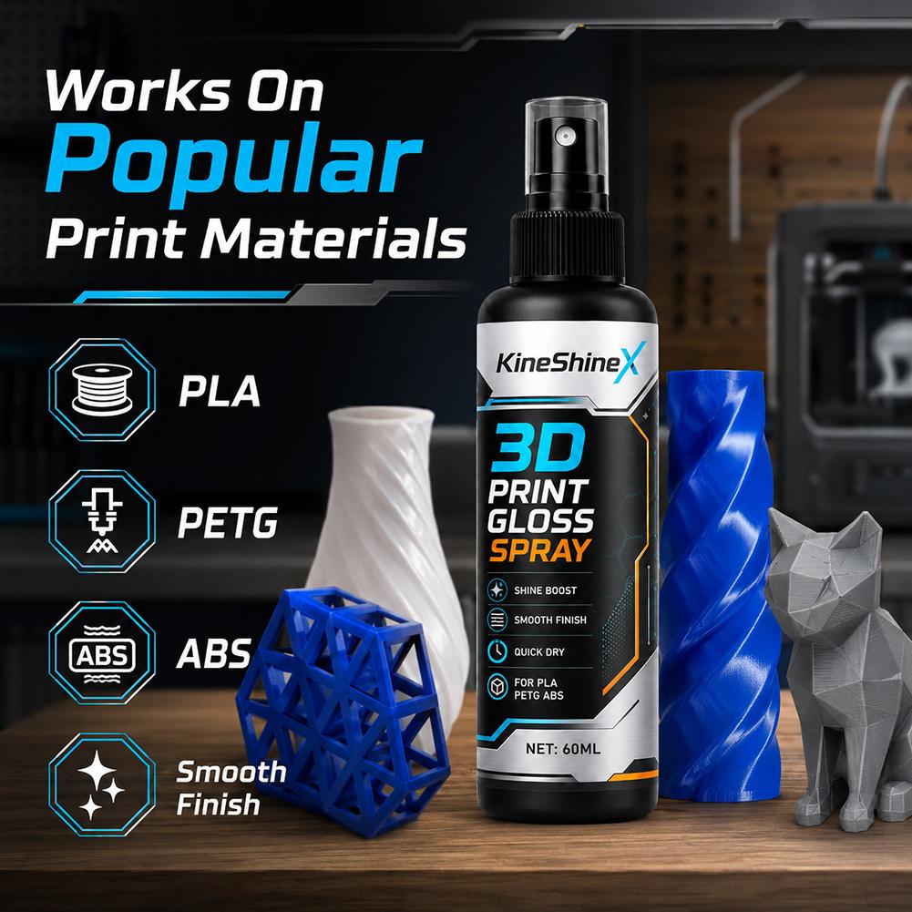 60ML Lesklý sprej pro modely 3D tiskáren Rychleschnoucí Reduktor linek vrstvy Vysoce lesklý sprej pro tištěné modely Rychleschnoucí Redukovaná textura