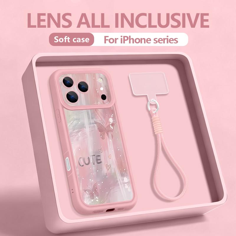 Wrist Strap Lanyard Phone Case For iPhone 17 Pro Max 17E 16E 16 14 15 Pro 12 13 Pro Max 11 Oil Painting Flower Pattern TPU Cover