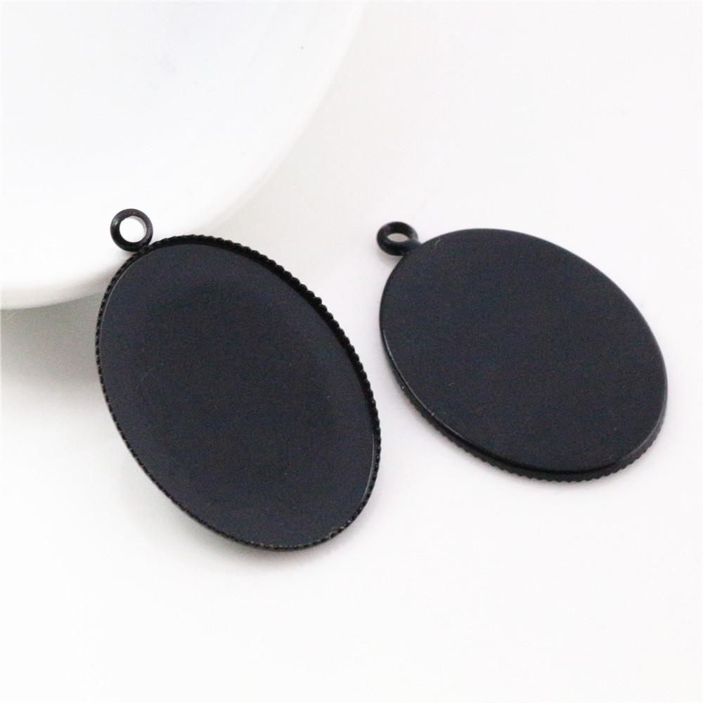 

10pcs 18x25mm High Quality 6 Colors Plated Copper Oval Tooth Cabochon Base Cameo Settings Cabochon Cameo Base чорний