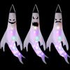 10Pcs 2025 Halloween Decoration Ghost Wind Tunnel LED Luminous Ghost Pendant Ghost Festival Hanging Ghost Venue Layout Props