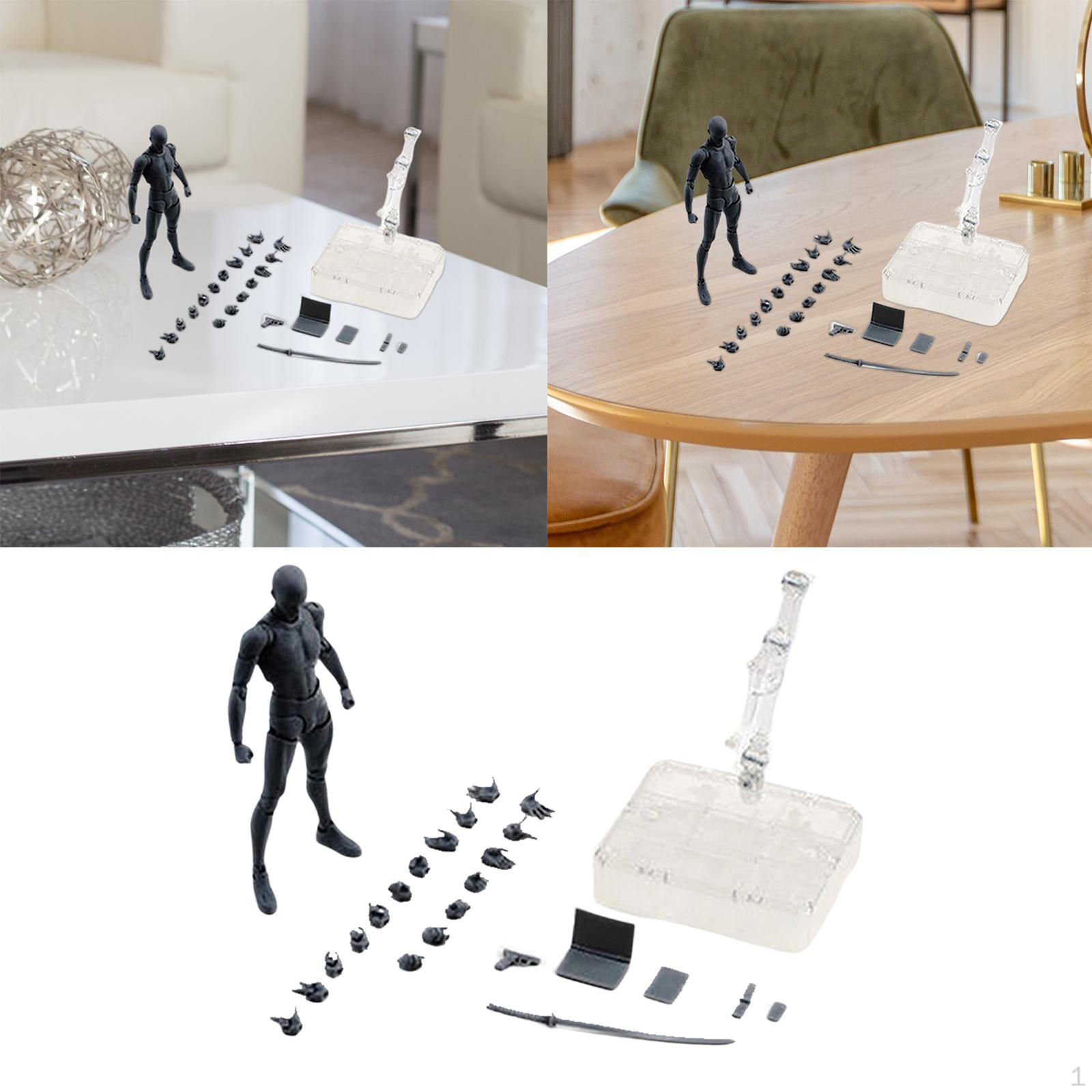 Набор фигурок с подставкой-держателем для декора гостиной Male Black_15cm