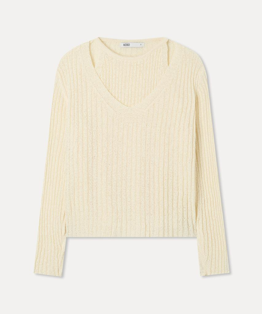 MIXXO Deep V Layered Knit_Miwkag53Ss