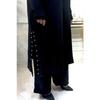 Large Size Pearl Suit With Slits On The Sides - Black
