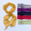 Women's Silk Scarf: Spring/Summer Rose Pattern, Solid Color, Thin & Versatile, Fashionable Flowing Collar Accessory.