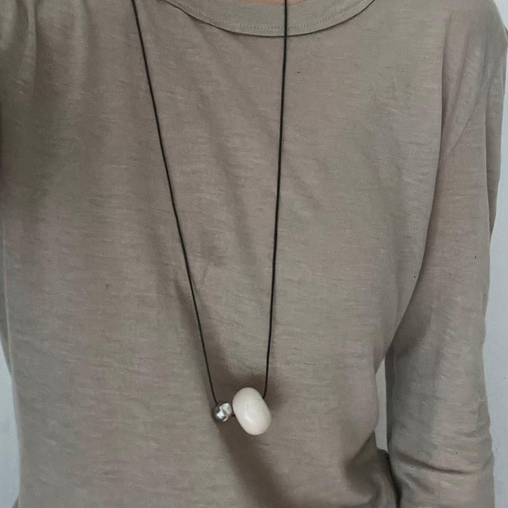 Aesthetic Cord Necklace Korean Style Trend Choker Retro Bead Pendant Necklace  Fine Accessories
