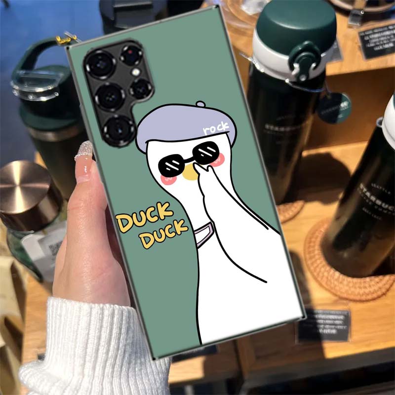 Cute Cartoon Duck Cases Phone Case for Samsung Galaxy S26 Ultra S25 Edge S24 S23 FE S21 Plus S20 S22 S10 Cover TPU Capa Shell Sh