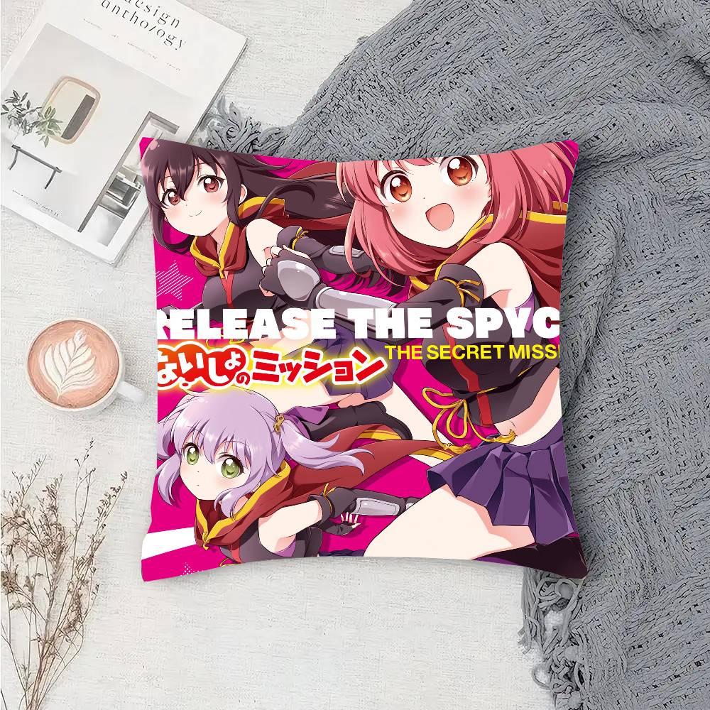 R-RELEASE THE SPYCE Anime Pillow Case Sofa Cushion Cover Room Home Decoration 12x12Inch