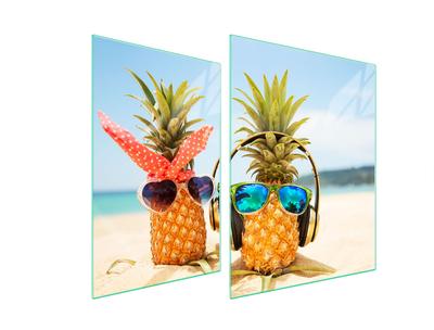 GLAS-KOCHFELD-SCHUTZPLATTE 70x52 ANANAS
