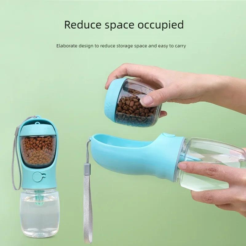Dog Water Food Bottle Outdoor Walking Drinking Bottle Cats Feeder Portable Travel Two-in-one Drinker Dog Food Bowl Pet Supplies